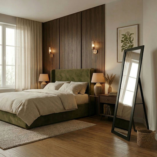 Edaxo Огледало с Черна Дървена Рамка 170x50cm
