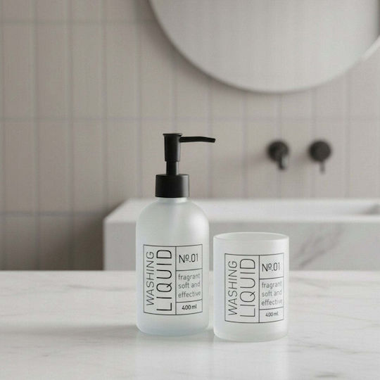 Bathroom Solutions Комплект аксесоари за баня Стъклен Бял 2 бр