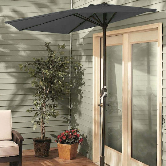 Umbrelă De Perete Rotundă Din Aluminiu Gri Φ2.7m