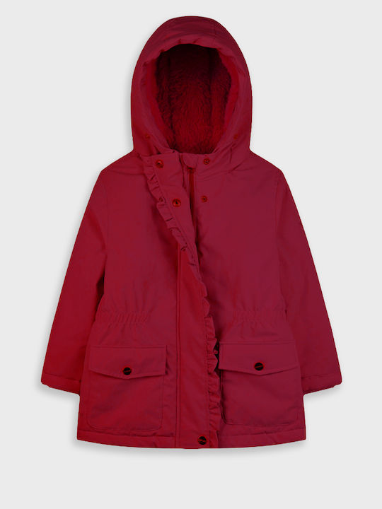 Kids Casual Short Hooded Jacket Dusty Pink