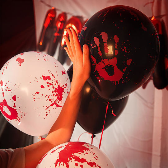 Set 6 Halloween Latex Luftballons Schwarze