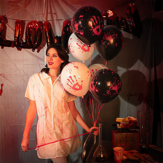 Set 6 Halloween Latex Luftballons Schwarze