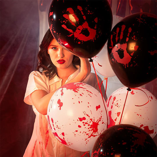 Set 6 Halloween Latex Luftballons Schwarze