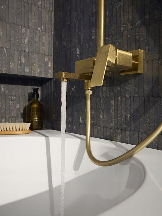 KFA Shower Column with Bathtub Mixer Gold