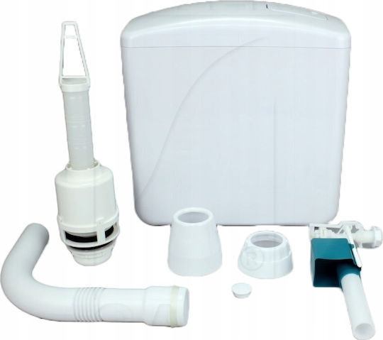Opal Wall Mounted Plastic Rectangular Low Pressure White Toilet Flush