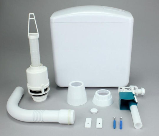Opal Wall Mounted Plastic Rectangular Low Pressure White Toilet Flush