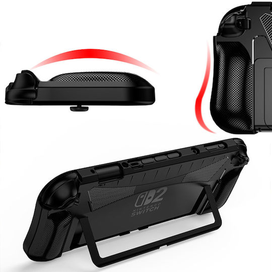 Strado Hülle Nintendo Switch 2 2025 Leichte Gaming Verbessert Griff Schwarz Schutzständer