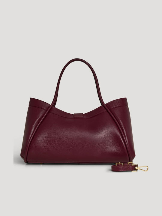 Leather Women's Handbag Burgundy