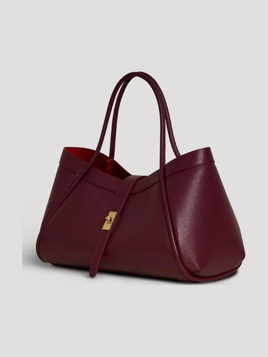 Leather Women's Handbag Burgundy