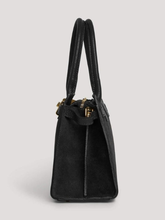 Leather Women's Handbag Suede Black
