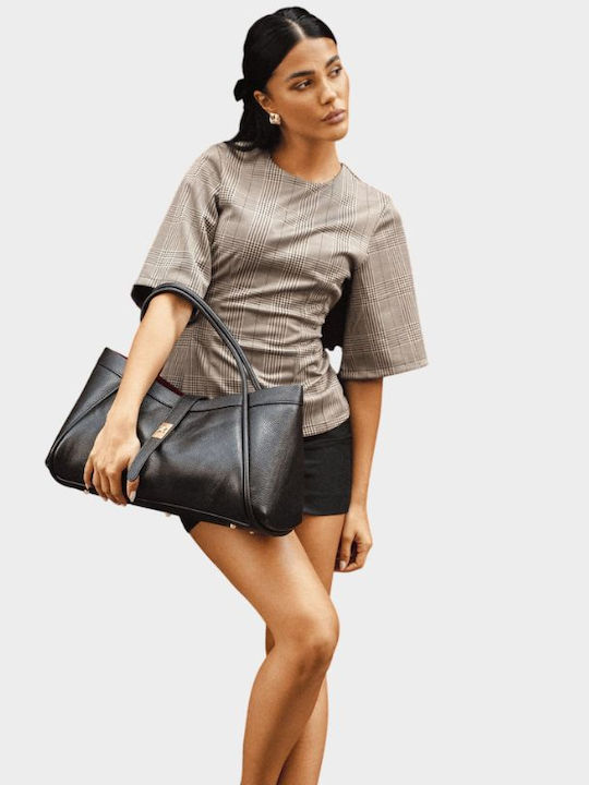 Leather Women's Shoulder Bag Black