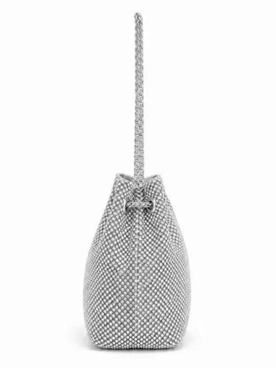 Women's Silver Drawstring Bag