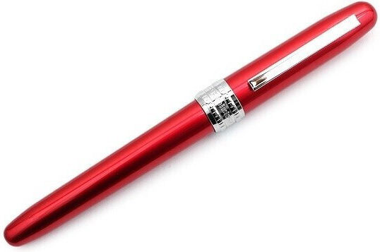 Platinum Plaisir Fountain Pen Medium Red Aluminum With Red Ink