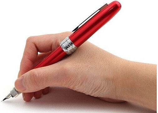 Platinum Plaisir Fountain Pen Medium Red Aluminum With Red Ink
