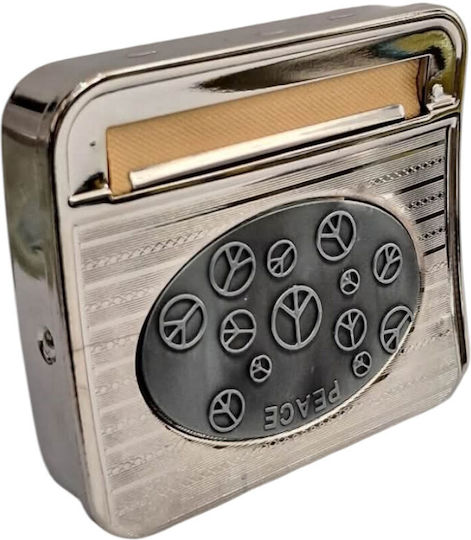 Kalliopi Silver Zigarettenschachtel Drehmaschine Metallische Silber Farbe Design Stück 8x9cm 47302-011-7