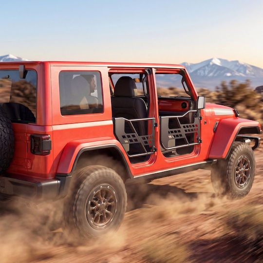 Vevor Jeep Tube 4-Tür Auto Zubehör Für Jeep Wrangler Jk Jku Unlimited 2007-2018 Stahl Vorder- Und Hintertüren Rohrförmige Halbe Türen Off Road Aufbewahrungstasche Gummi Kissen Scharniere Schwerlast Schloss Oe