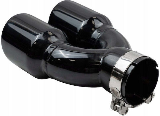 Poujoulat Exhaust Termination Type 36 101mmx2 Inlet 67mm Black Chrome Set