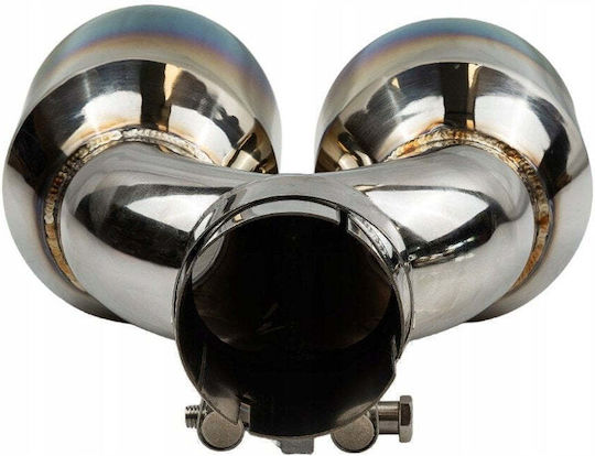 Poujoulat Kaminrohr Abschluss Typ: 37 89mmx2 Eingang 67mm Poliert Burn Set
