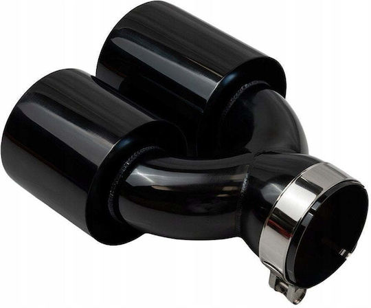 Poujoulat Kaminrohr Abschluss Typ 35 89mmx2 Eingang 76mm Schwarz Chrome Set
