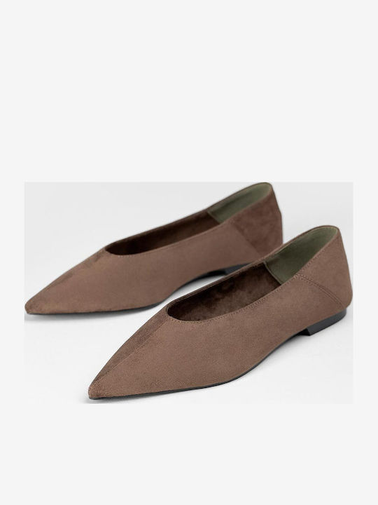 Sante Wildleder Damen Ballerinas Spitz zulaufend Khaki