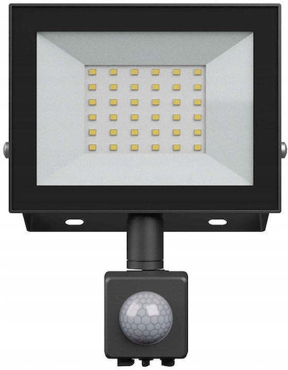 Spectrum Водоустойчив LED Прожектор 30W Неутрално Бяло 4000K с Motion Sensor IP44