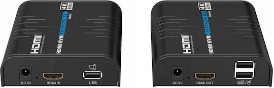 PremiumCord Av Система за предаване на сигнал PremiumCord HDMI удължител до 120m през LAN 4k@60hz през IP черен