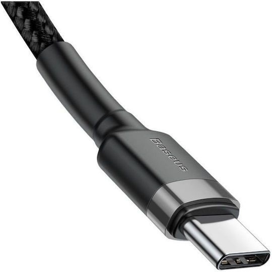 Baseus Braided USB 2.0 Cable USB-C Male - USB-C 60W PD Black 1m CATKLF-GG1