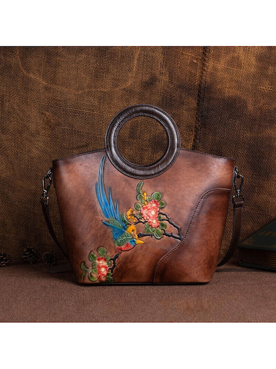 Leather Women's Handbag / Shoulder Bag Brown