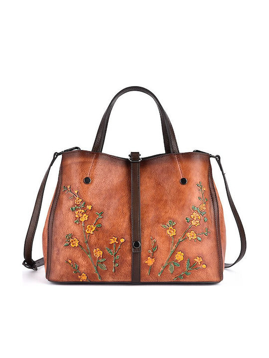 Leder Damen Handtasche Schulter Crossbody Braun