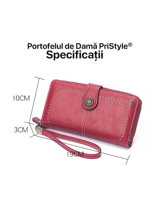 Portofel Mare de Damă din Piele Roșie