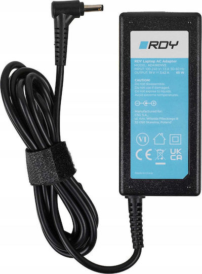 Green Cell Лаптоп Зарядно Устройство 65W 19V 3.42A За Asus Със Свалящ Се Кабел За Захранване И С Комплект Върхове