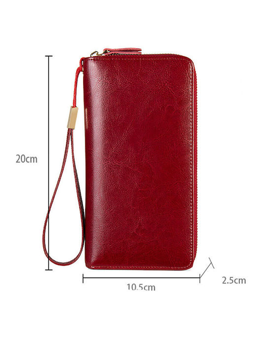 Portofel Mare Din Piele Pentru Femei Pentru Monede Burgundy