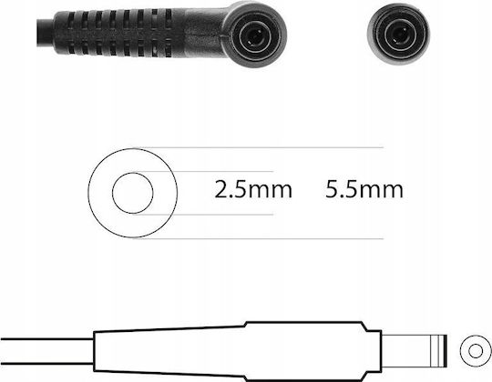 Green Cell Лаптоп Зарядно Устройство 65W 19V 3.42A за Asus / Toshiba със Свалящ Се Кабел За Захранване и със Сет Букси
