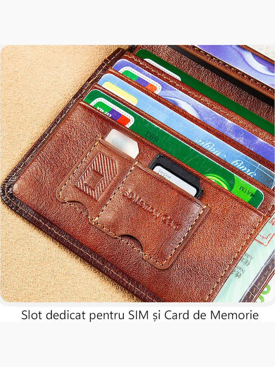 Portofel Bărbătesc din Piele cu RFID Maro