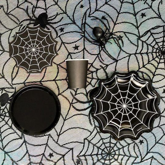 Black Spider Web Paper Plates 6 Pieces
