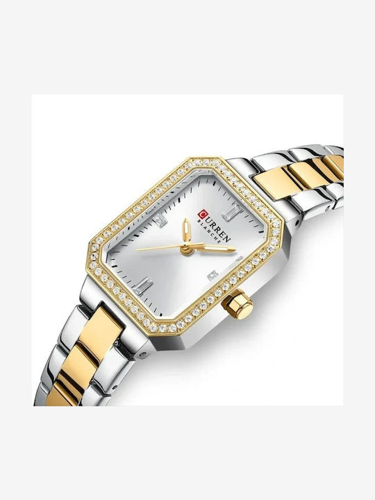 Curren Women's Watch 23mm Battery with Steel Bracelet Silver/Gold/White