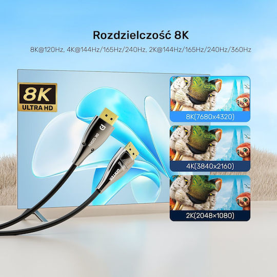 Unitek DisplayPort-Kabel männlich - 10m Schwarze