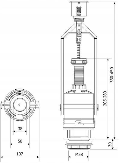 Kk-pol Stop Button Flush Valve Kompakt Bis Zsb/210