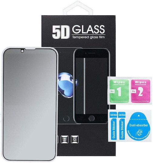 Oem Gehärtetes Glas 5d Voll Leim iPhone 12 / 12 Pro Datenschutz Schwarz