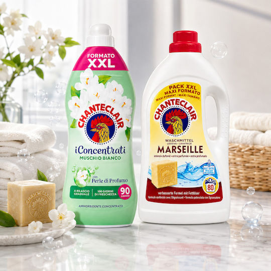 Set Detergent Lichid Condensat Marsilia pentru Haine Albe 2 Bucăți