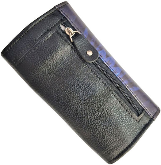 Kalliopi Silver Tabaktasche Künstliches Leder Yin Yang Blau 14x8cm