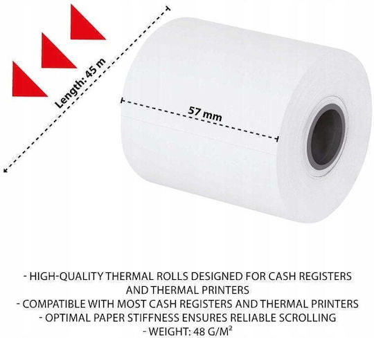 Office Products Thermische Kassenbons mit Länge 45m 48g/m² 10 Stück