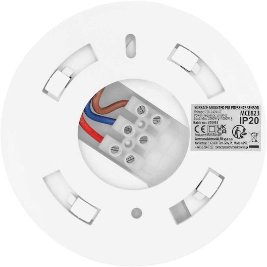 Maclean Energy Wired Infrared Motion Sensor 360° Range 40m