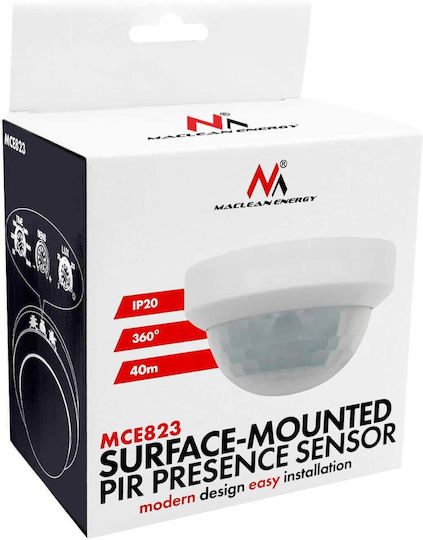 Maclean Energy Wired Infrared Motion Sensor 360° Range 40m