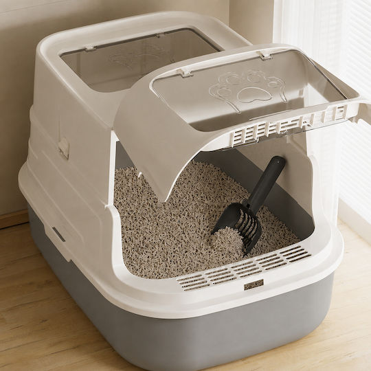 Pet's Choice Katzenklos Geschlossene mit Sieb Weiß M60 x B43 x H40cm