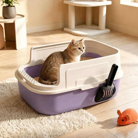 Pet's Choice Katzenklos Geschlossene mit Sieb Weiß M60 x B43 x H40cm