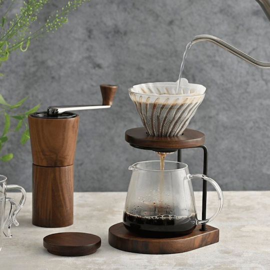 Hario Γυάλινος Dripper V60-02 Walnut