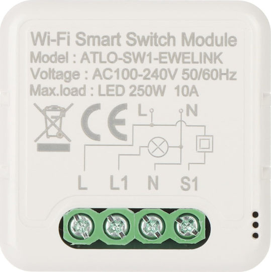 Atlo Intelligenter Schalter 1 Kanal Wi-Fi 10A