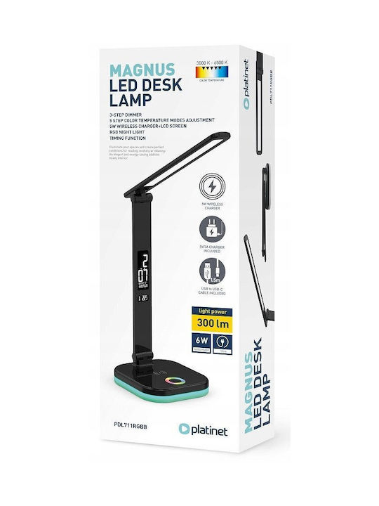 Platinet LED Bürobeleuchtung in Schwarz Farbe