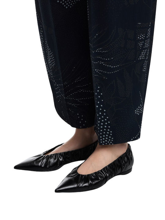 Leder Damen Ballerinas Schwarze